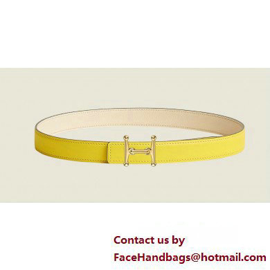 Hermes Mors H belt buckle & Reversible leather strap 24 mm 08 2023
